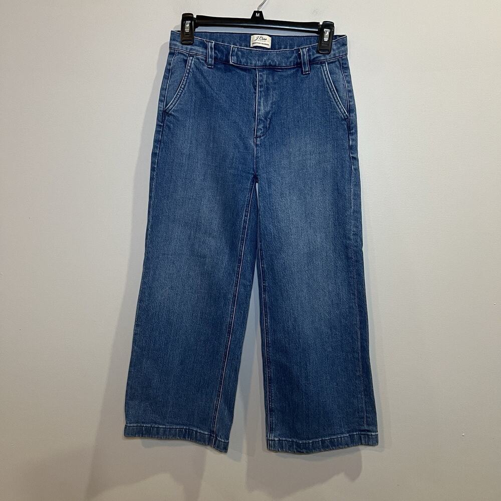J. Crew Cropped Trouser‎ Wide Leg Women’s Denim Pants Size 26 Stretchy